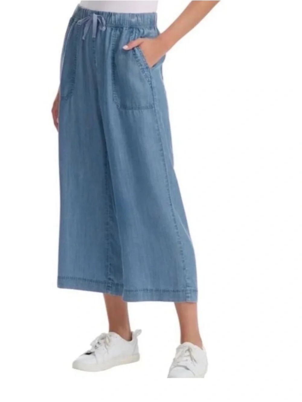 Splendid Light Blue Cropped Wide-Leg Lightweight Jeans - Medium - Picture 2 of 5